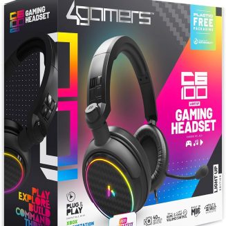 4Gamers C6-100 LED Gaming Headset, Multi-Format Compatible