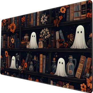 LuckyCow Cute Vintage Gothic Desk Mat Kawaii Dark Academia Desk Pad Medieval Large Flower XXL Mousepad Extended Laptop Computer Keyboard Mat with Stitched Edges Anti-Slip Funny Deskpad 31.5×15.8 in