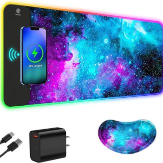 ToLuLu Wireless Charging RGB Gaming Mouse Pad,15W LED 30W Charger Mouse Mat
