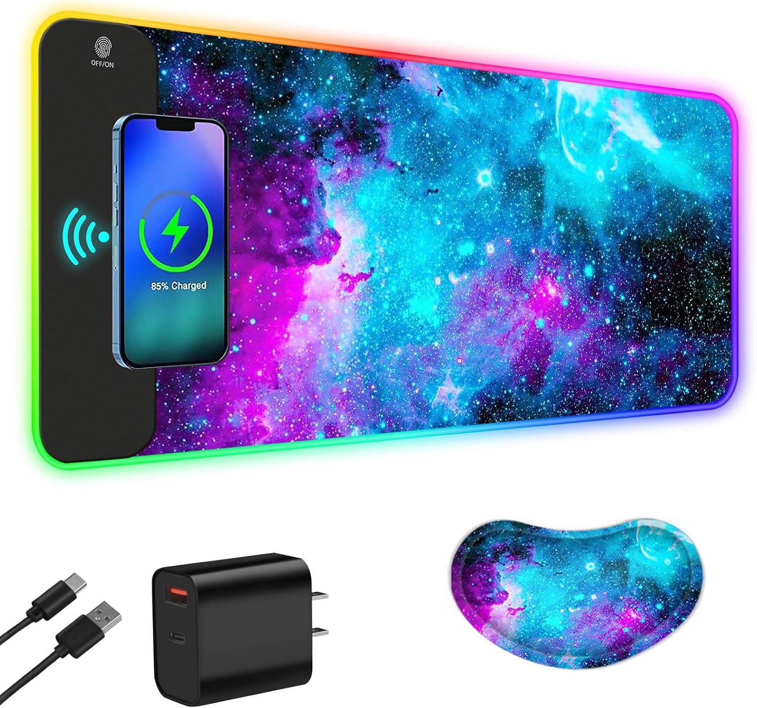ToLuLu Wireless Charging RGB Gaming Mouse Pad,15W LED 30W Charger Mouse Mat ToLuLu Wireless Charging RGB Gaming Mouse Pad,15W LED 30W Charger Mouse Mat
