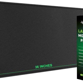 LifeTrim 36” x 13” Extra Large Mouse Pad Gaming Extended Keyboard Mat Full Desk Cover Oversized Mouse Pad XL Desk Protector Mat Giant Thick Black Gaming XXL Mousepad Large Desk Mats Deskpad